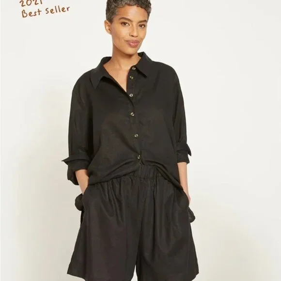 NWT Universal Standard Black Dawn Linen Hi Low Tunic size 18-20 - Picture 2 of 11